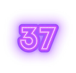 Glowing Neon Purple Alphabet Letters