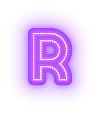 Glowing Neon Purple Alphabet Letters