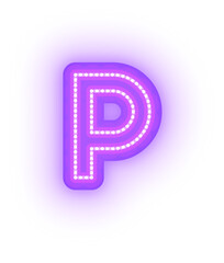 Glowing Neon Purple Alphabet Letters