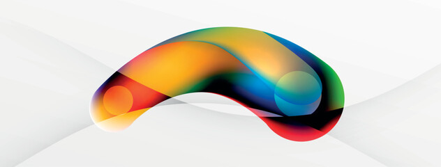 Fluid abstract background. Liquid color gradients composition. Round shapes and circle flowing design for wallpaper, banner, background or landing