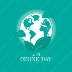 World Ozone Day Logo with ecology on earth concept