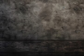 an old, dark brick wall. Grunge-style décor. texture of concrete. Blackboard. Generative AI