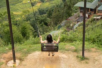 person on a swing