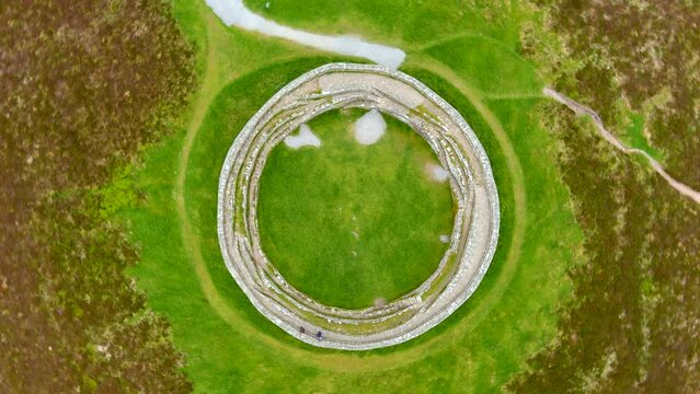 Grianan of Aileach, ancient drystone ring fort, Inishowen, Co. Donegal, Ireland