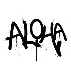 Graffiti spray paint Word ALOHA Isolated Vector © Titikdrawn