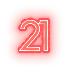 Glowing Red Neon Light Alphabet Letters, Numbers Signs