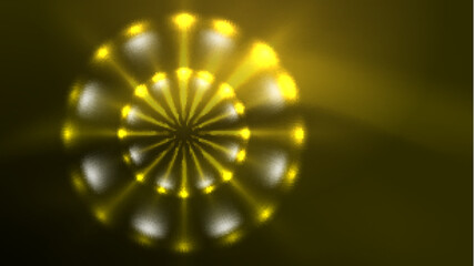 Neon glowing circles, magic energy space light concept, abstract background wallpaper design