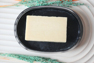 natural soap bar on table 