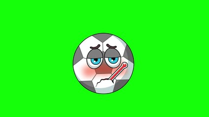 Fever animation of a football cartoon, with a thermometer
