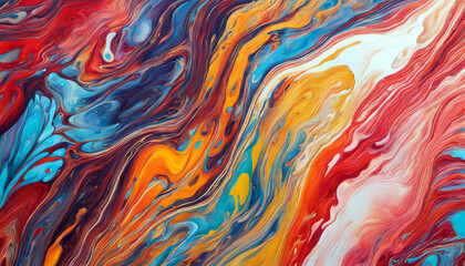 Obraz na płótnie Canvas An abstract painting characterized by a liquid marbling paint background