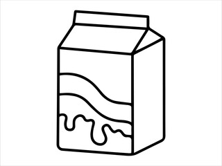 Milk Pack Paper Line Art Illustration