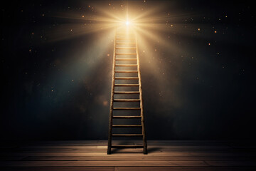 A ladder leads to the light. Step-by-step success.