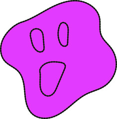 Y2K Retro Elements, Melting Face Illustration