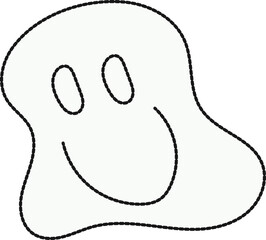 Y2K Retro Elements, Melting Face Illustration