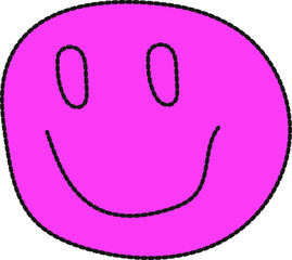 Y2K Retro Elements, Melting Face Illustration