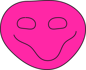 Y2K Retro Elements, Melting Face Illustration