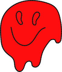 Y2K Retro Elements, Melting Face Illustration