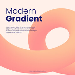 Minimalist cover or banner design for corporate branding, marketing, social media. Simple fluid gradient line with soft colours