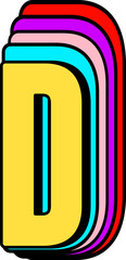 Colorful Retro Alphabet Letters, 3D Retro Stylish 