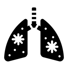 Respiration Infection or SARS solid glyph icon
