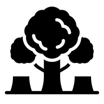 Deforestation solid glyph icon