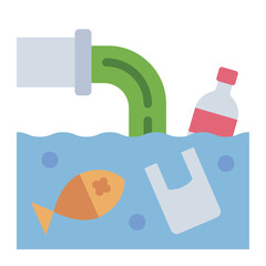 Water Pollution flat icon