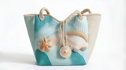 Summer Vibes Tote Bag with Beach Theme - Feminine Sea Shell Design