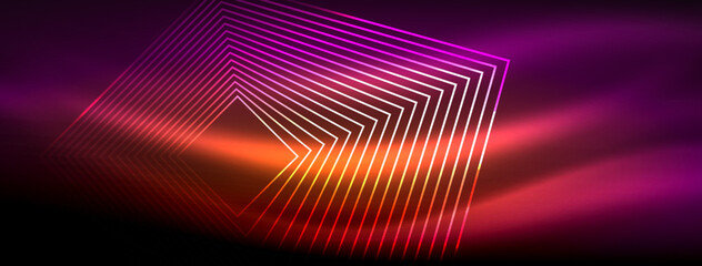 Glowing neon wave abstract background - vibrant, luminescent waves pulsate in a captivating and electrifying display