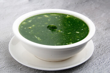 Freshly cooked Chinese food Spinach soup