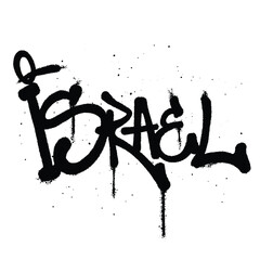 Graffiti spray paint Word Israel Isolated Vector