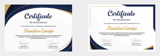 modern certificate of achievement vector template
