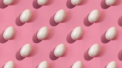 pink and white Easter eggs background, AI Generated