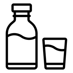 Milk bottle outline icon