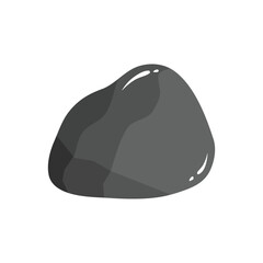 Rock Stone Cartoon Illustration Isolated In White. Grass Rock Cartoon Illustration