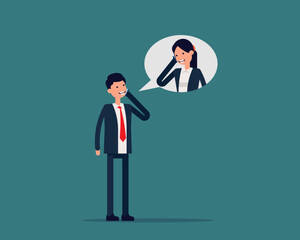 Business talking smartphone. Communication technology concept. Vector illustration in cartoon style