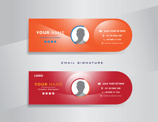 Vector Business Email signature Ren and orange color card template design