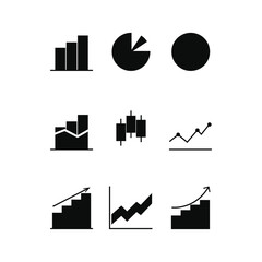 Diagram and graph icon vector silhouette