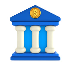 Bank financial technology 3D Icon render
