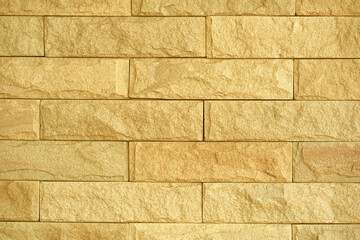 Cream brick wall texture background. New clean brickwork interior design. Paper, texture, white brick,  Empty space.   