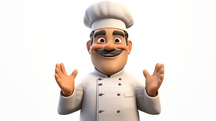 happy 3d chef character