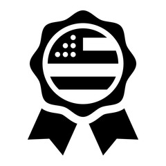 USA Badge solid glyph icon