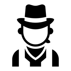Cowboy avatar people solid glyph icon