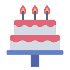 Birthday Cake Tart flat, icon