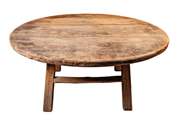 Old round table isolated on transparent background