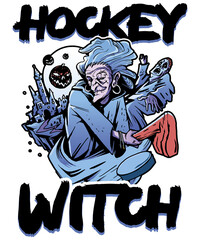Hockey Witch Spooky Halloween Sports Ice Hockey
