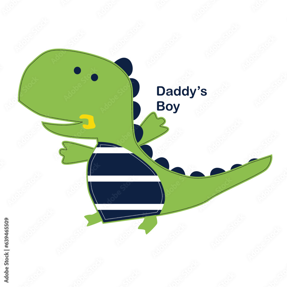 Sticker baby dino print vector art