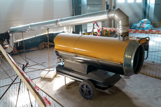 Diesel heat gun indirect heating on the construction site