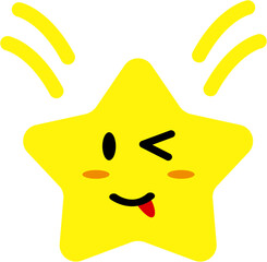 Cute star symbol shape emoji vector.	
