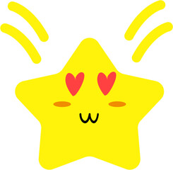 Cute star symbol shape emoji vector.	