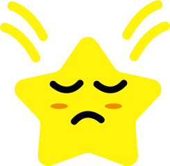 Cute star symbol shape emoji vector.	